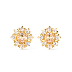 Brinco Dourado Glamour Pedras de Zircônia